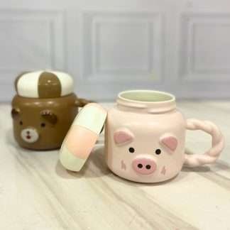 MUG CERDITO CON TAPA