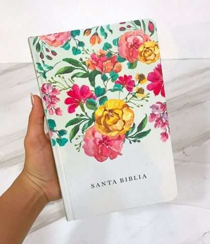 SANTA BIBLIA FLORES AMARILLAS FUCSIA